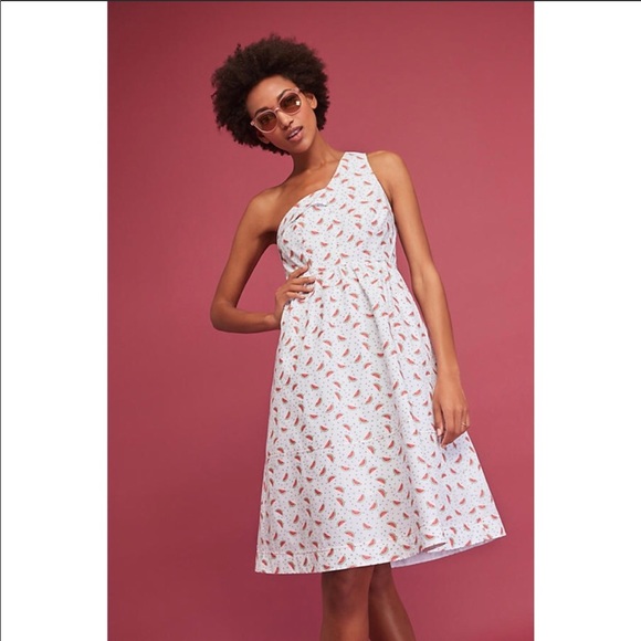 Anthropologie Dresses & Skirts - Anthropologie Sabina Watermelon One-Shoulder Dress